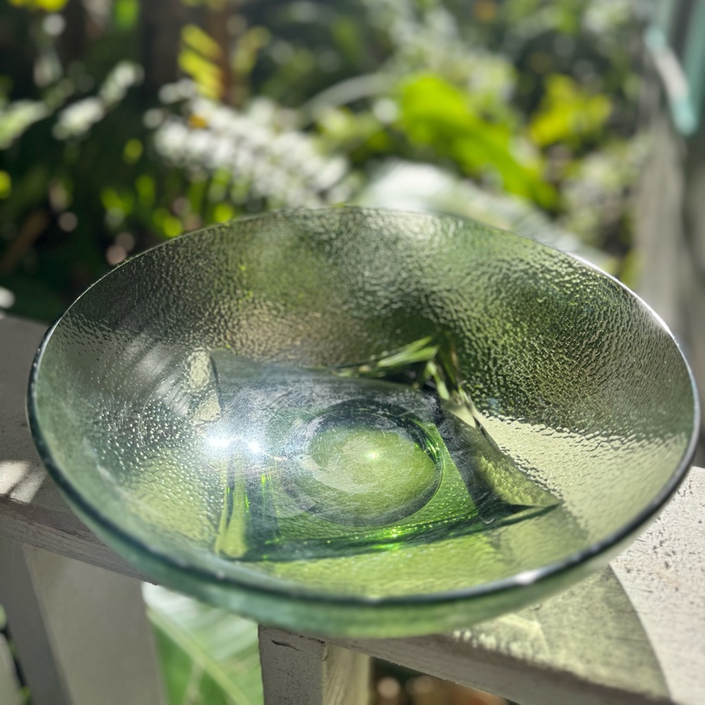 Vintage Hazel Atlas Colony Serving Bowl – Pebbletone Avocado Green – 11” – 1950'